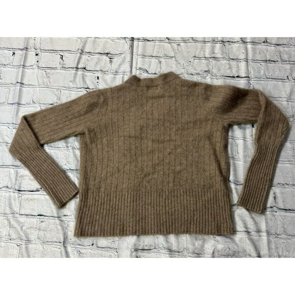 27 Miles Antropology 100% Cashmere Long Sleeve Brown Crop Sweater Size S - Picture 2 of 10